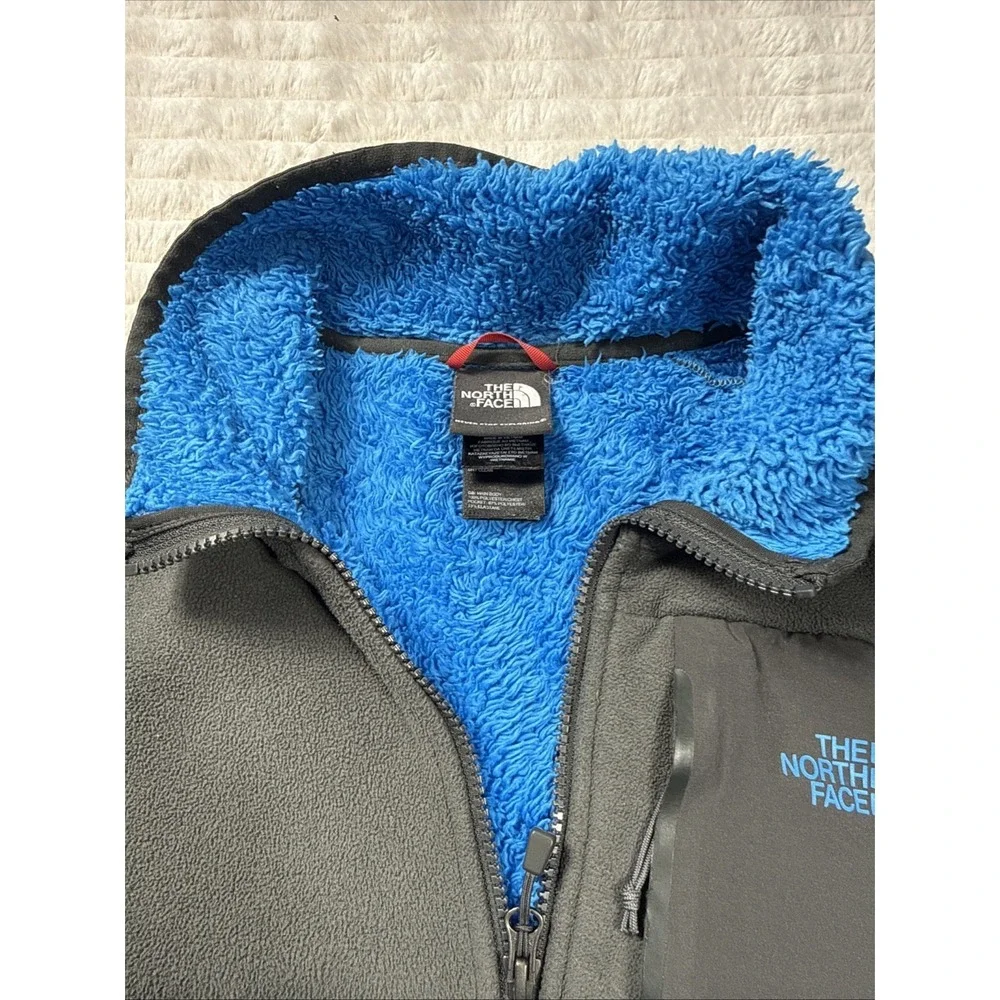 North Face Men's Medium Chimborazo Sherpa-Lined Fleece Full Zip Jacket Gray NICE